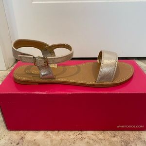 Dream Pairs by Toetos Hoboo Gold Suede Sandals